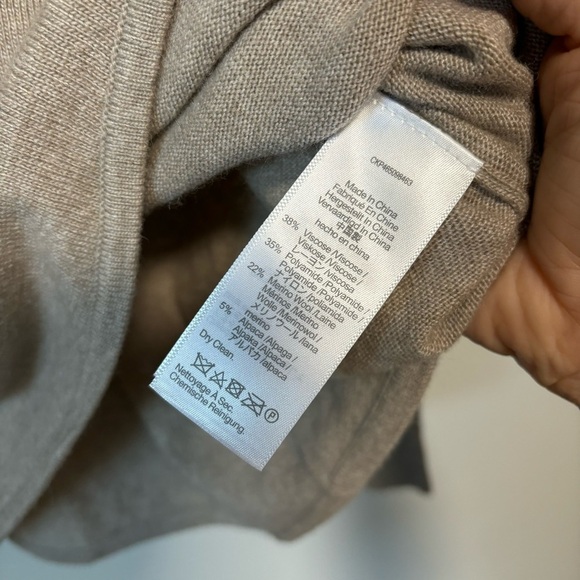 Madewell Ashbury Mock Neck Lightweight Tan Wool Alpaca Blend Sweater NWT - Picture 9 of 10